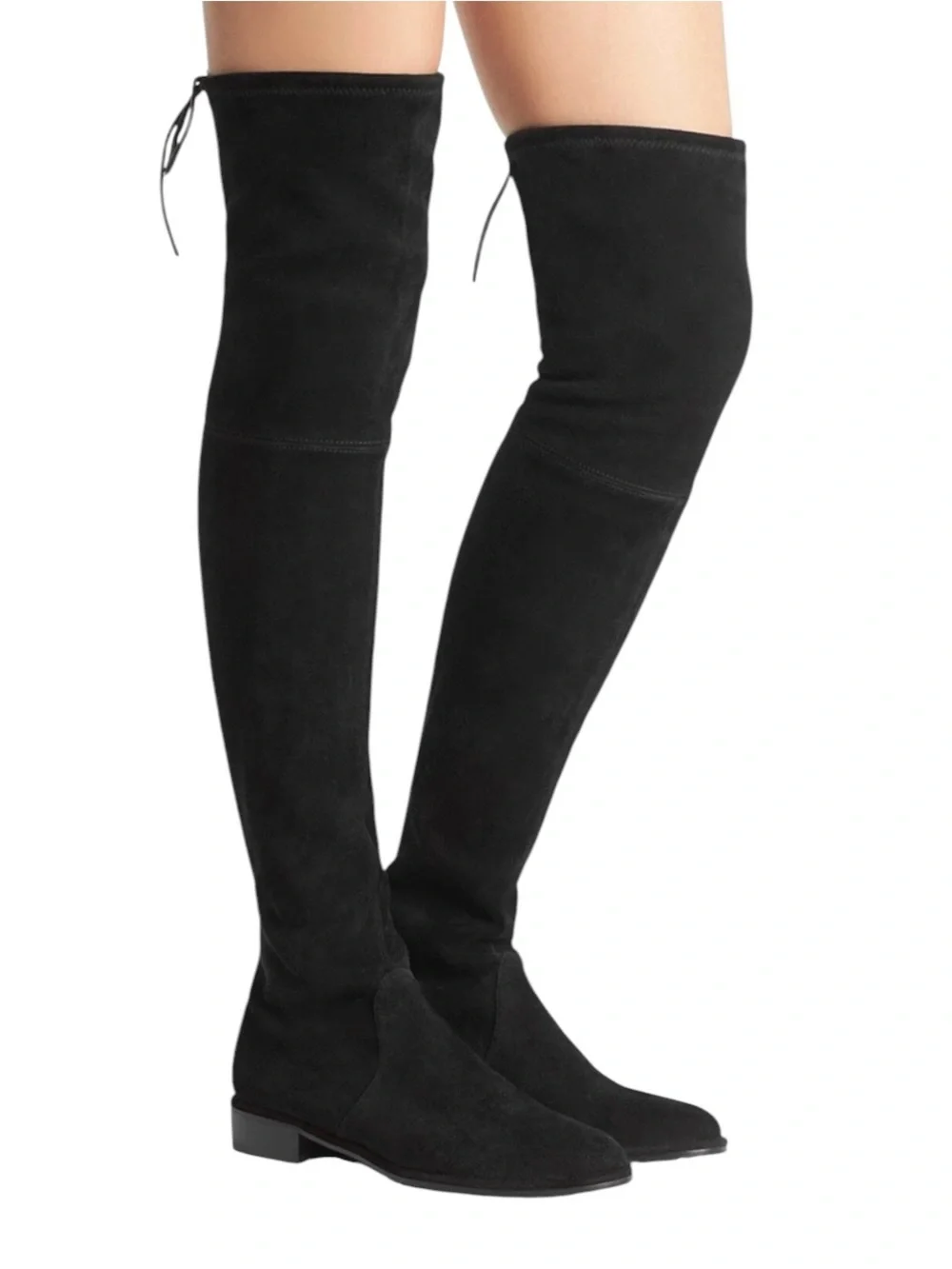 STUART WEITZMAN Suede Lowland over-the-knee Low Heel Boots Black Size 9.5